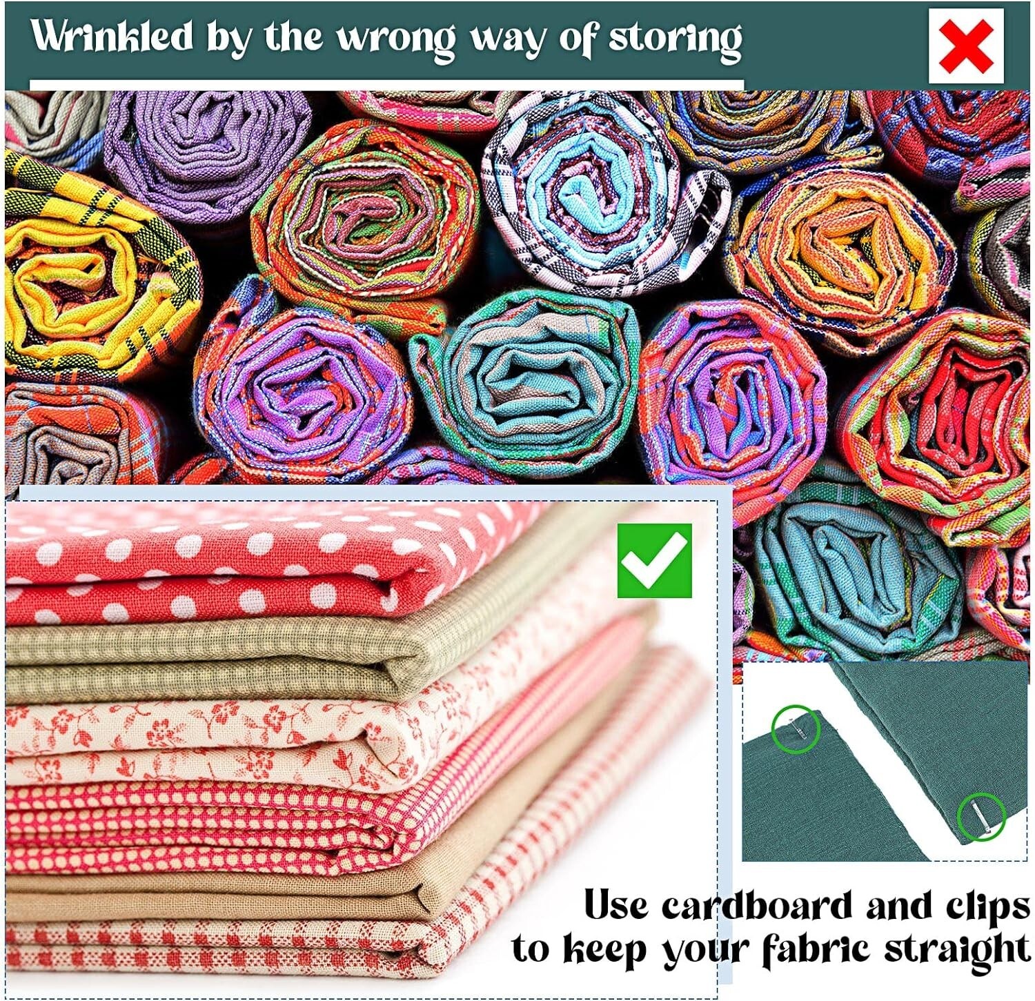 Effortless Fabric Folding Kit: 100 Comic Boards and Clear Clips for Neat Storage