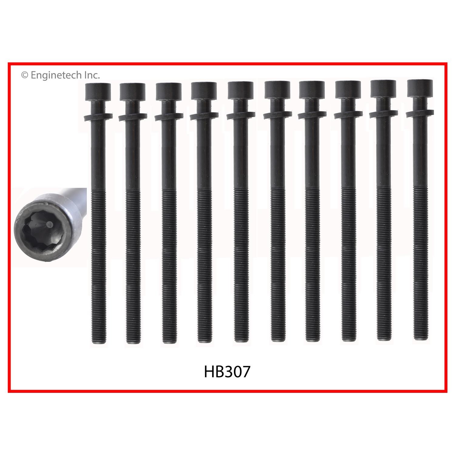 Enginetech HB307 Engine Head Bolt Set for Hyundai and Kia Models