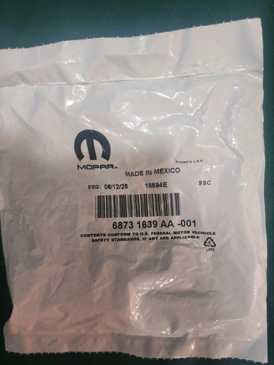 Integrated Key Fob Transmitter - Mopar (68731639AA)