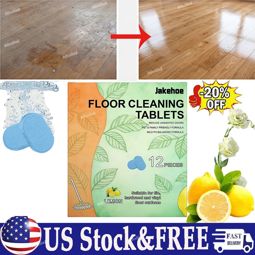 12PCS Floor Cleaning Tablets Dissolvable Floor Cleaner Tablets for Hard Floors