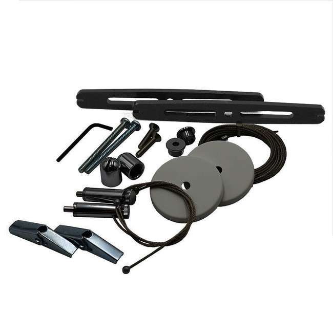 AI Single Light Hanging Kit Black EXT - AquaIllumination (Black Hydra Brackets