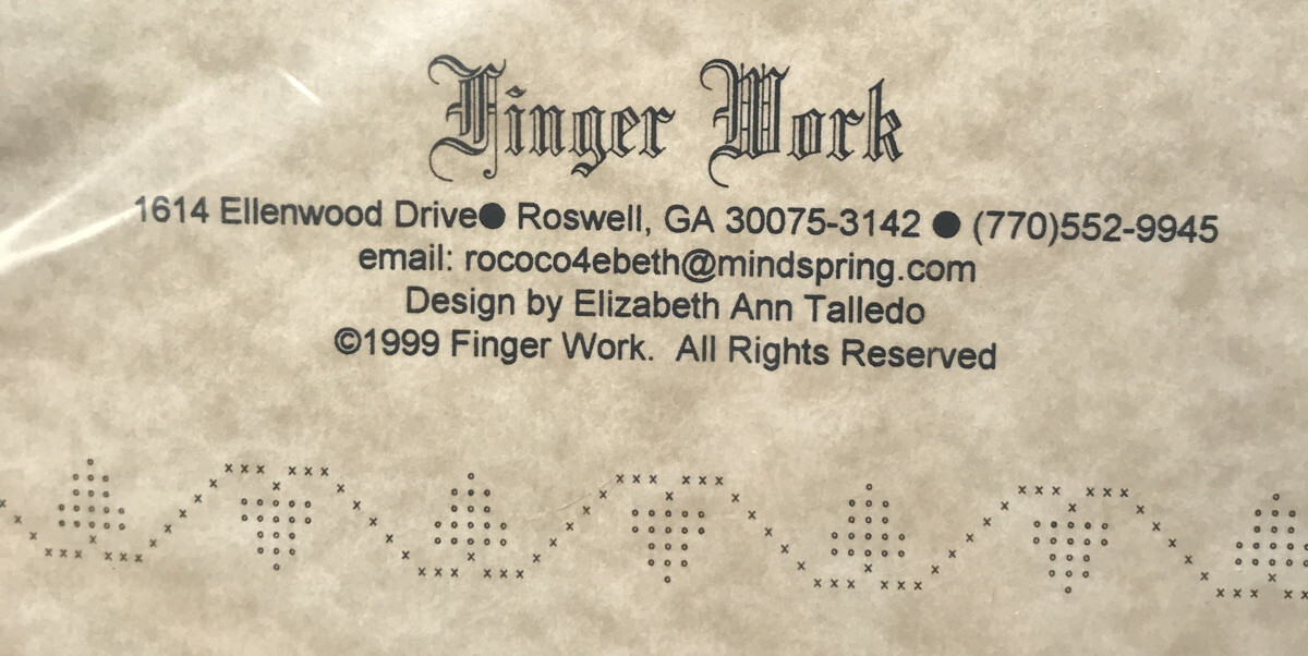Finger Work Elizabeth Talledo Carnation Sampler Counted Cross Stitch Chart
