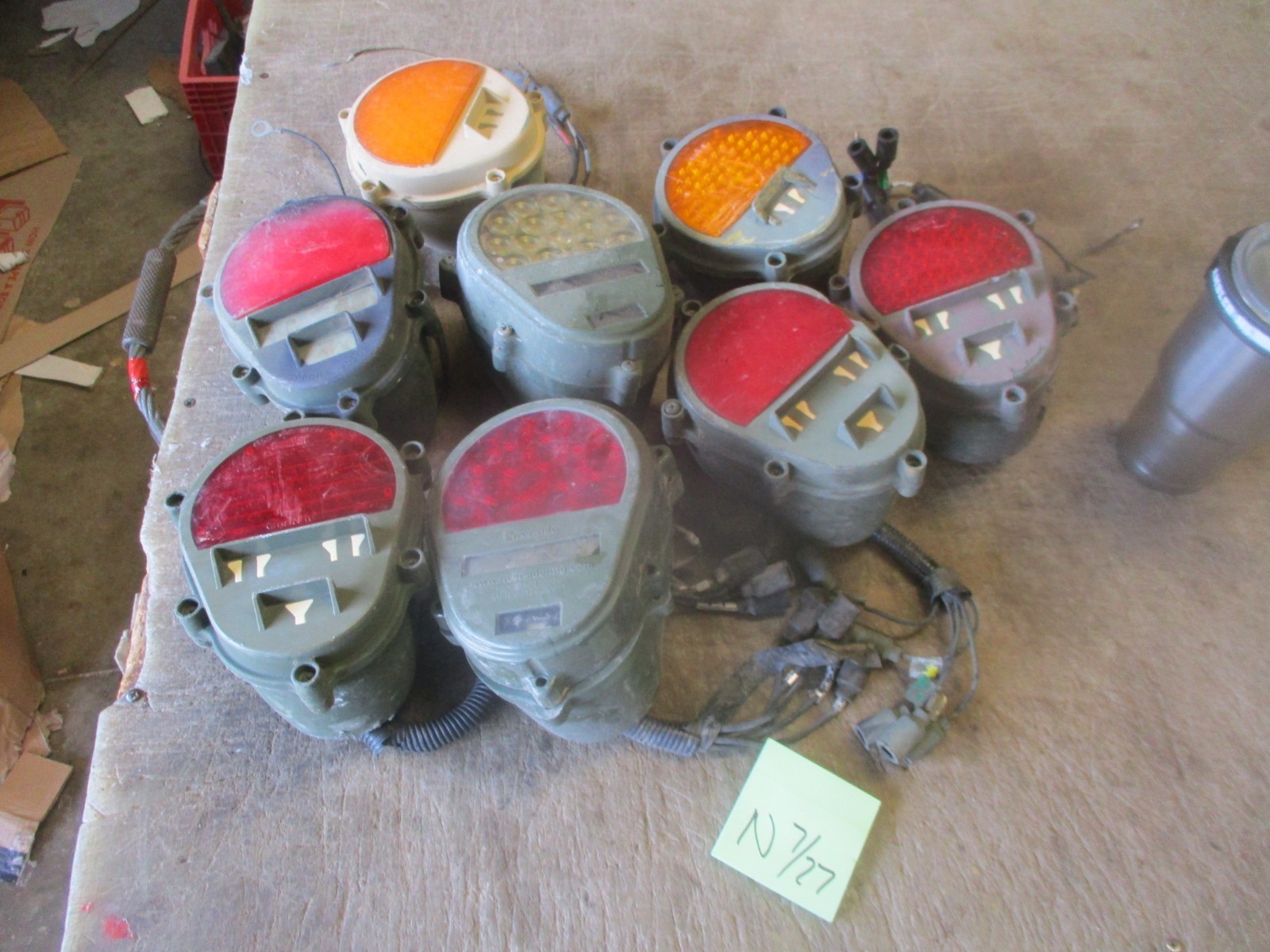 Lot of 8 LED Brake & Turn Signal Lights, Misc Mfg, Used, Poor to Fair, Military