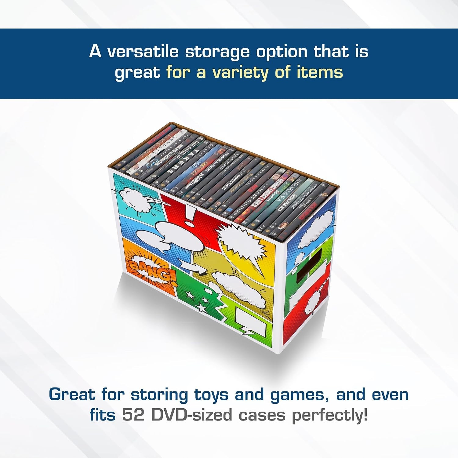 Durable Stackable Comic Storage Box, Classic Design for Current & Silver Age
