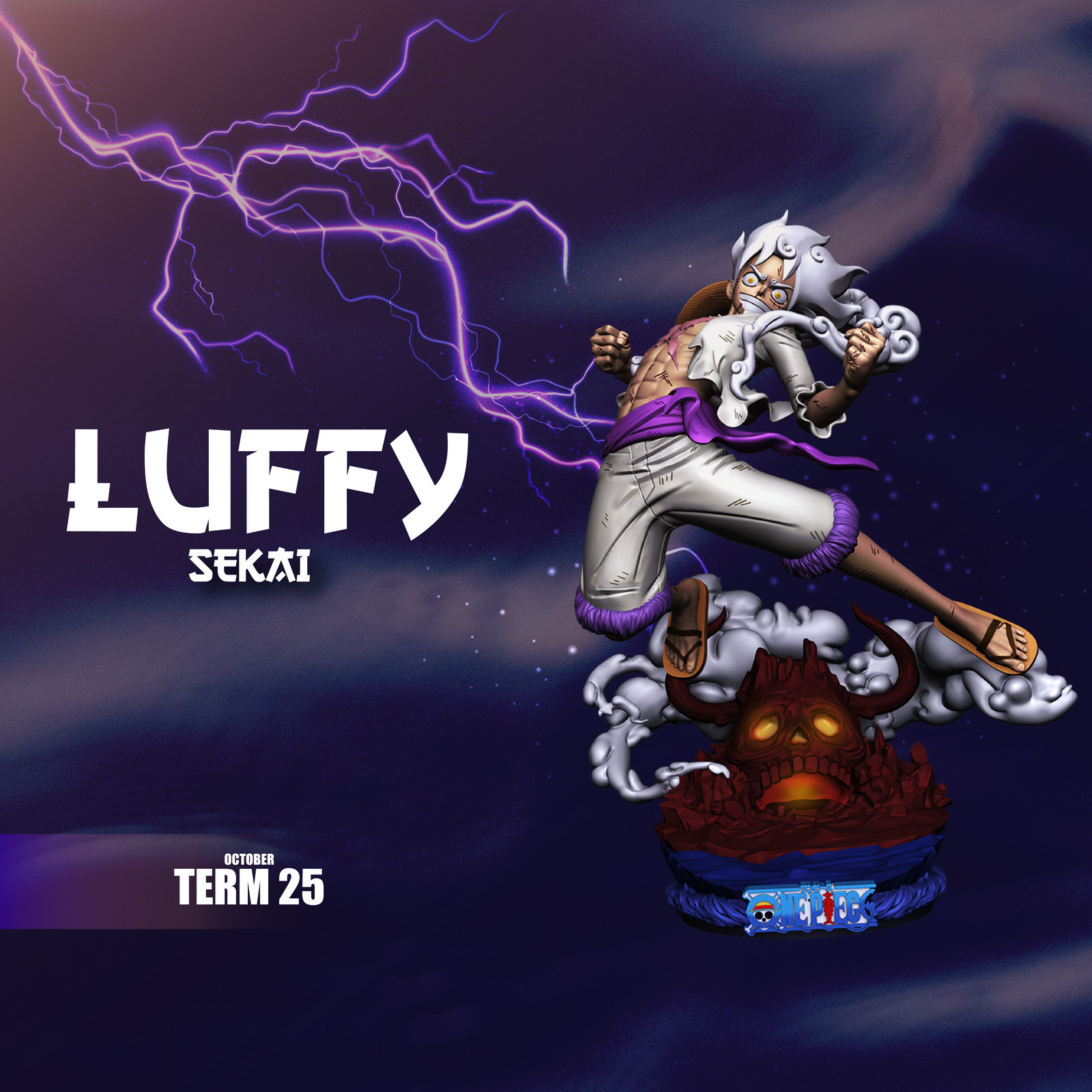 Luffy Gear 5 - Unassembled and Unpainted Garage Kit - Model Designed by Sekai3D