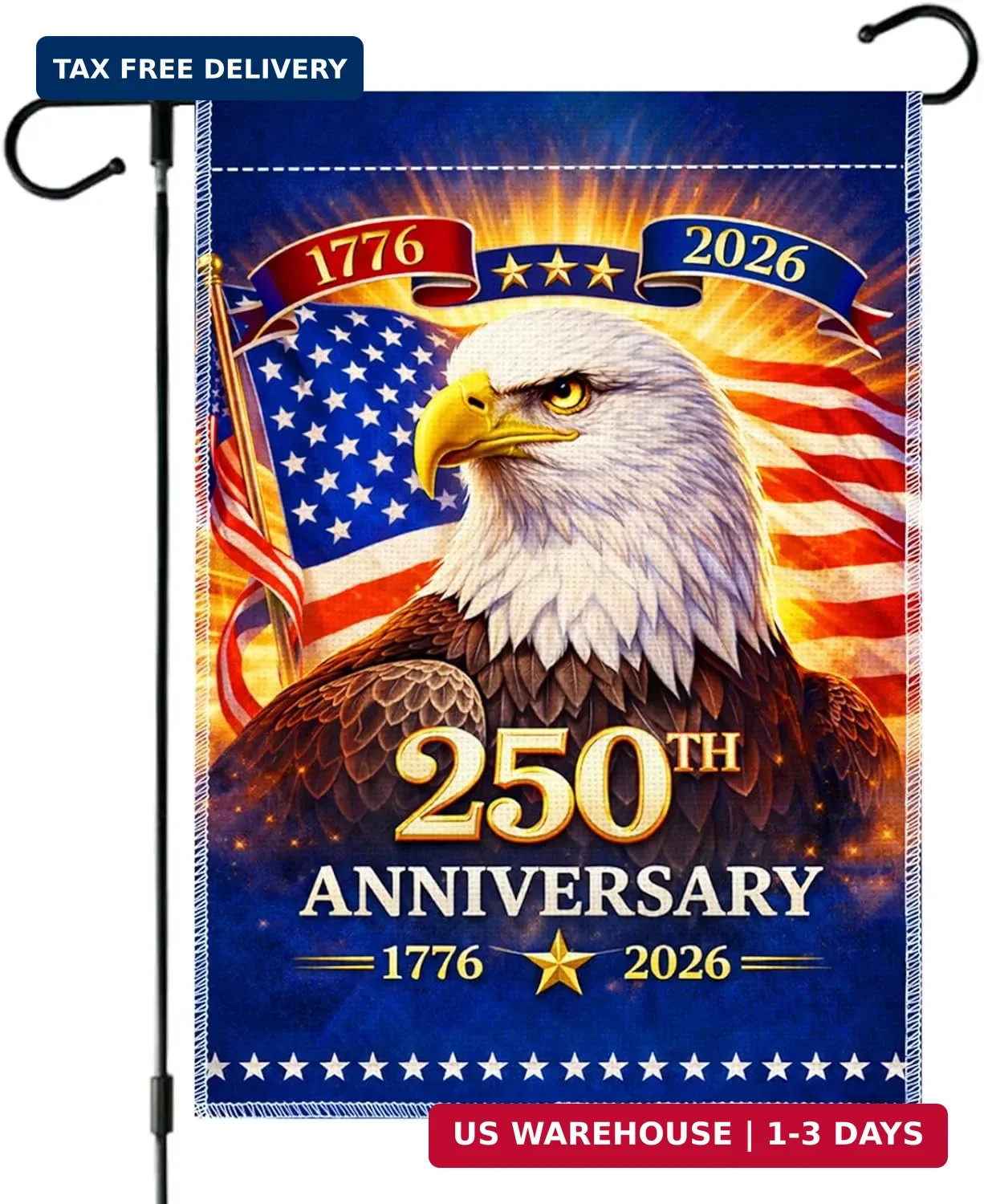 12 x18 Inches 250th Anniversary American Garden Flag for Yard Lawn Outdoor Decor