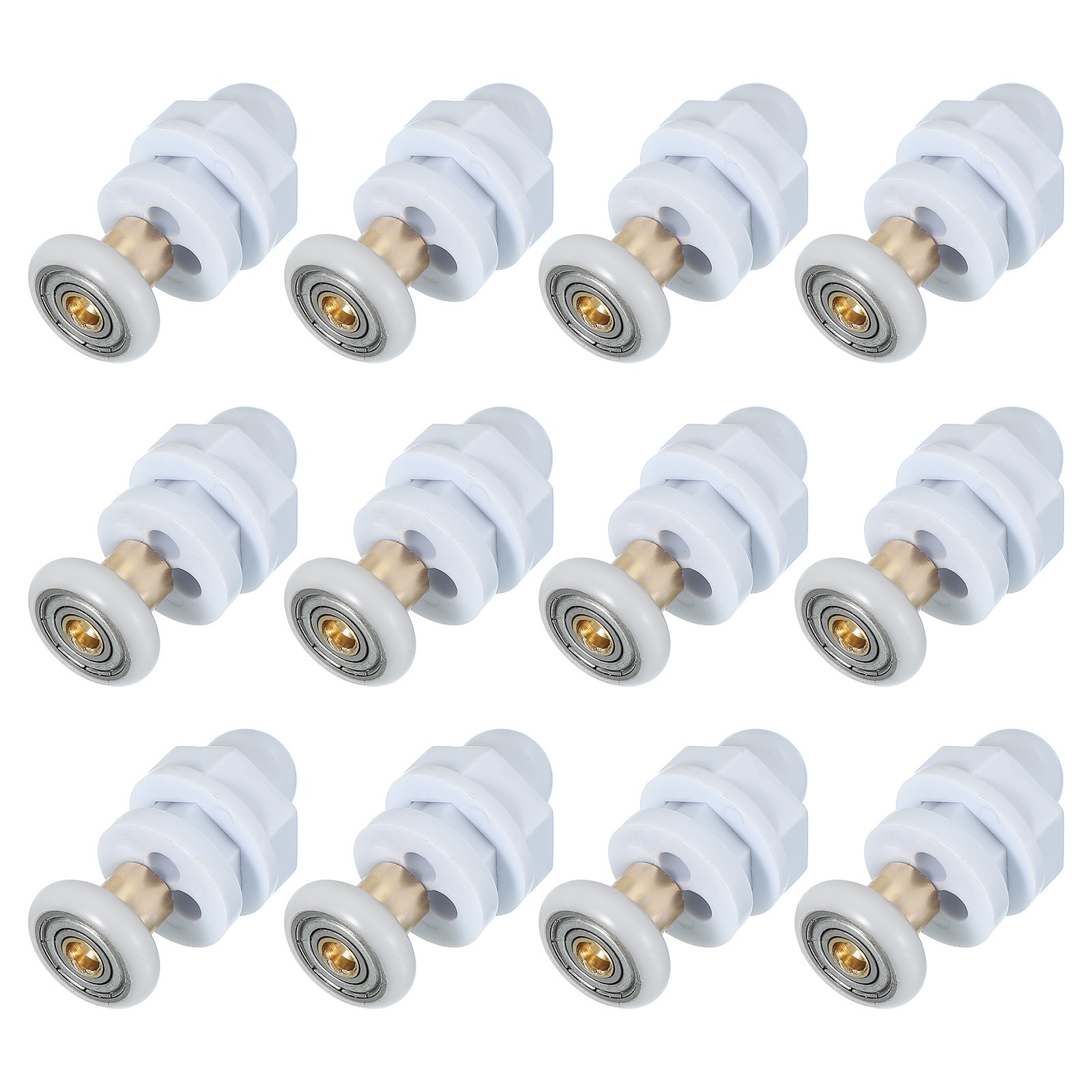 12 Pcs 19mm Shower Door Rollers Copper Rod Pulley Wheels Replacement White