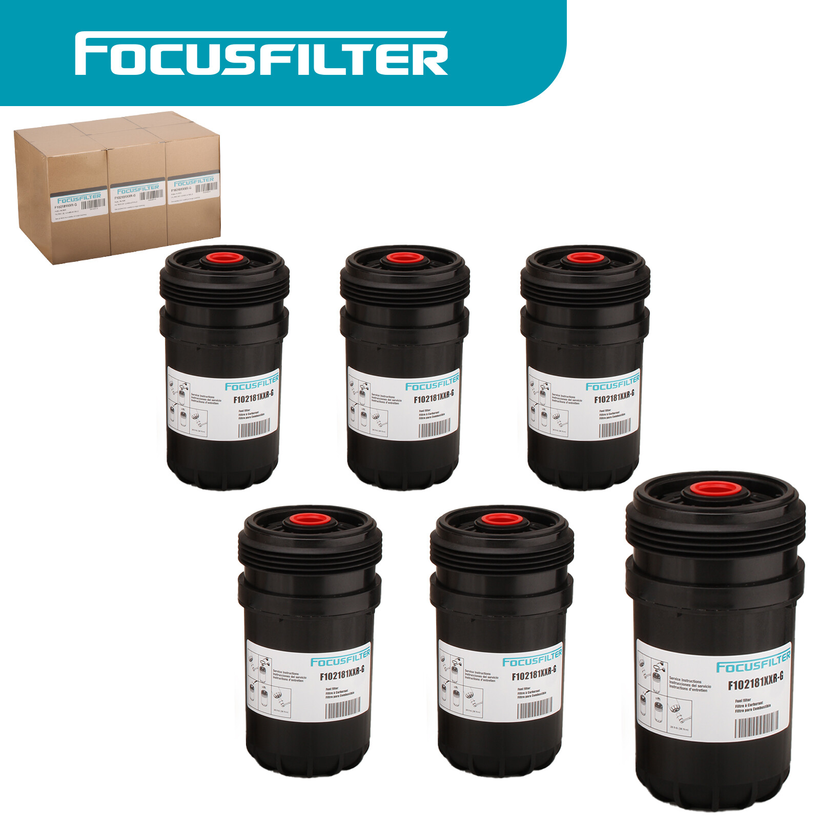 6Pcs FF63009 FF63054NN Fit For Fleetguard Fuel Filter Fits Cummins 5303743
