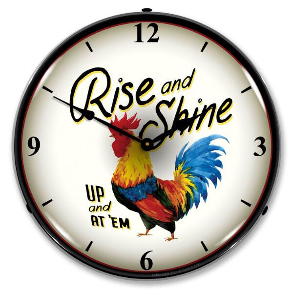 Rise and shine, Lighted Backlit LED Clock Free Shipping
