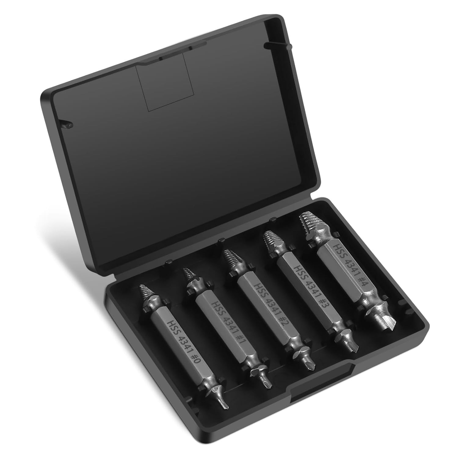 Professional Screw Extractor Set, 5-Piece HSS Drill Bit Kit