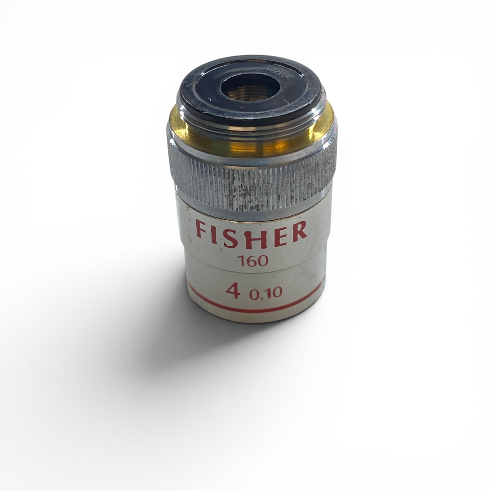Fisher Scientific 4x Microscope Objective Lens 4 / 0.10 NA 160mm Made in Japan