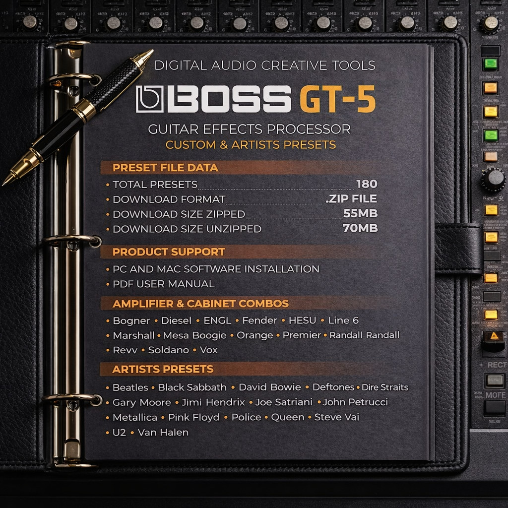 Boss GT-5 Guitar Multi-FX Presets Library