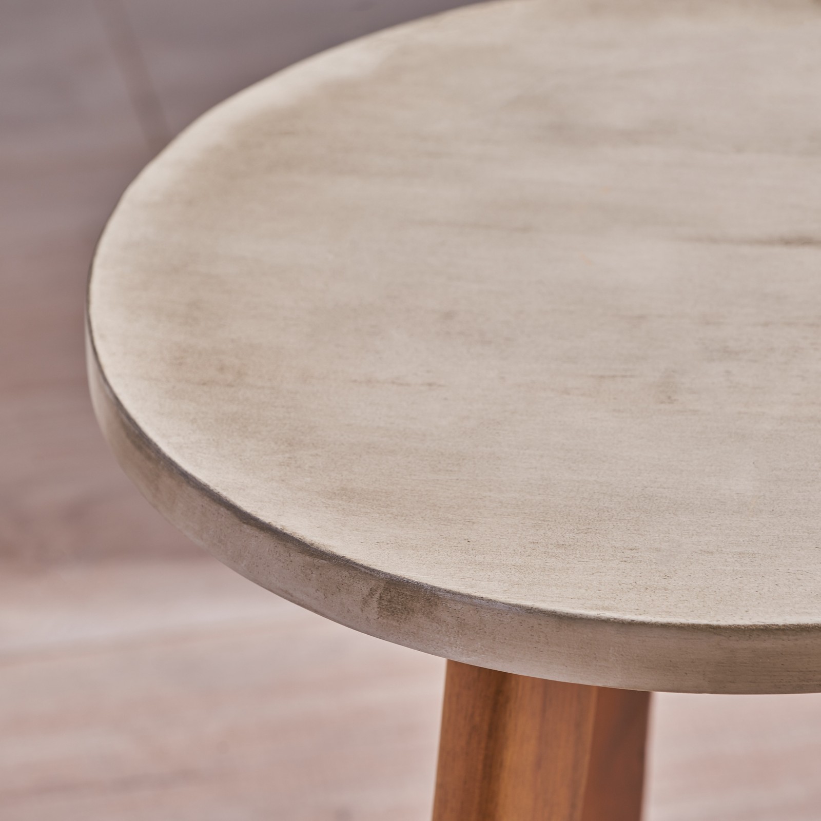 Solid Wood Three Leg Table Suitable for Terraces Balconies and Outdoor Areas
