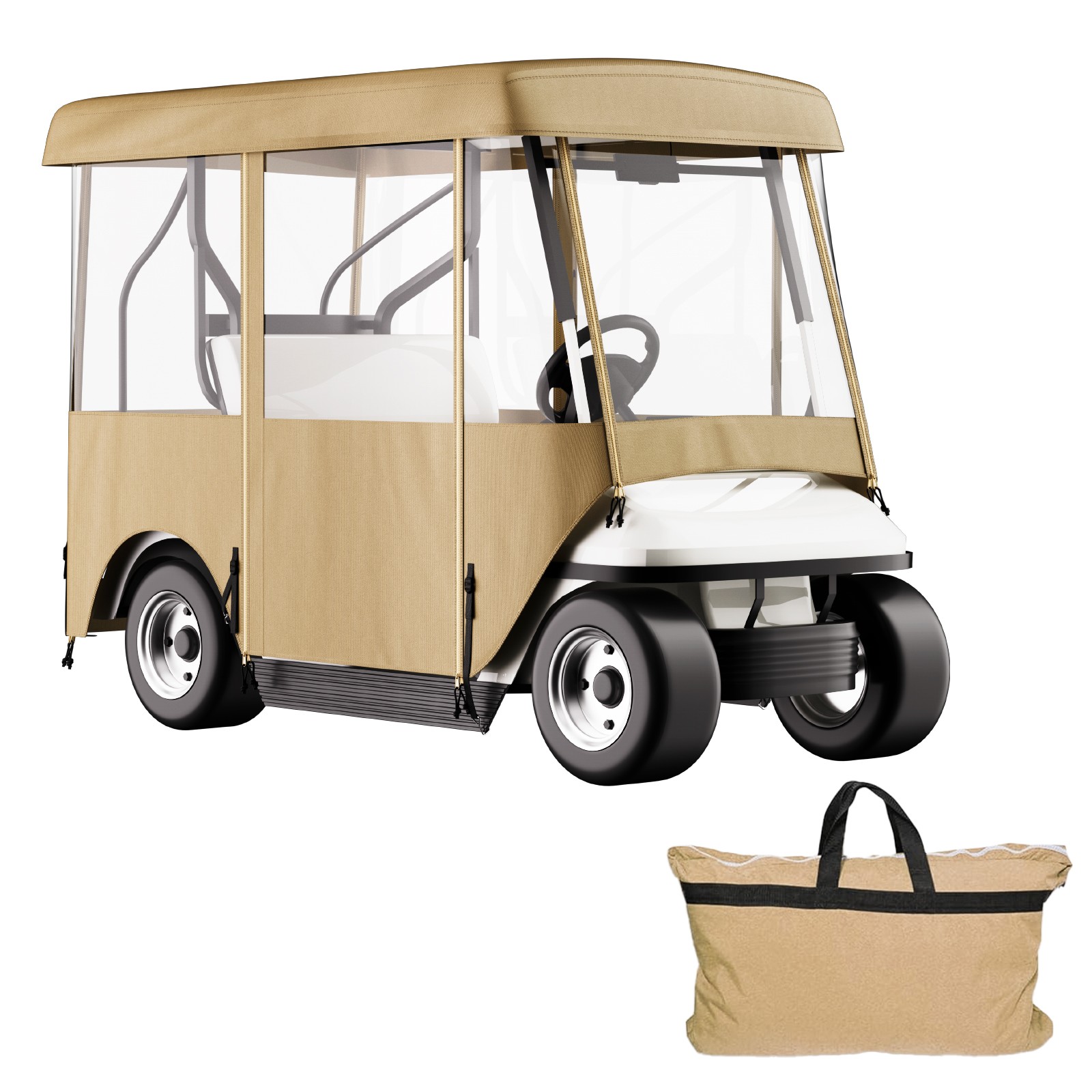 Uimoso 4 Passenger Driving Enclosure Golf Cart Cover Fits EZ GO Club Car, Yamaha