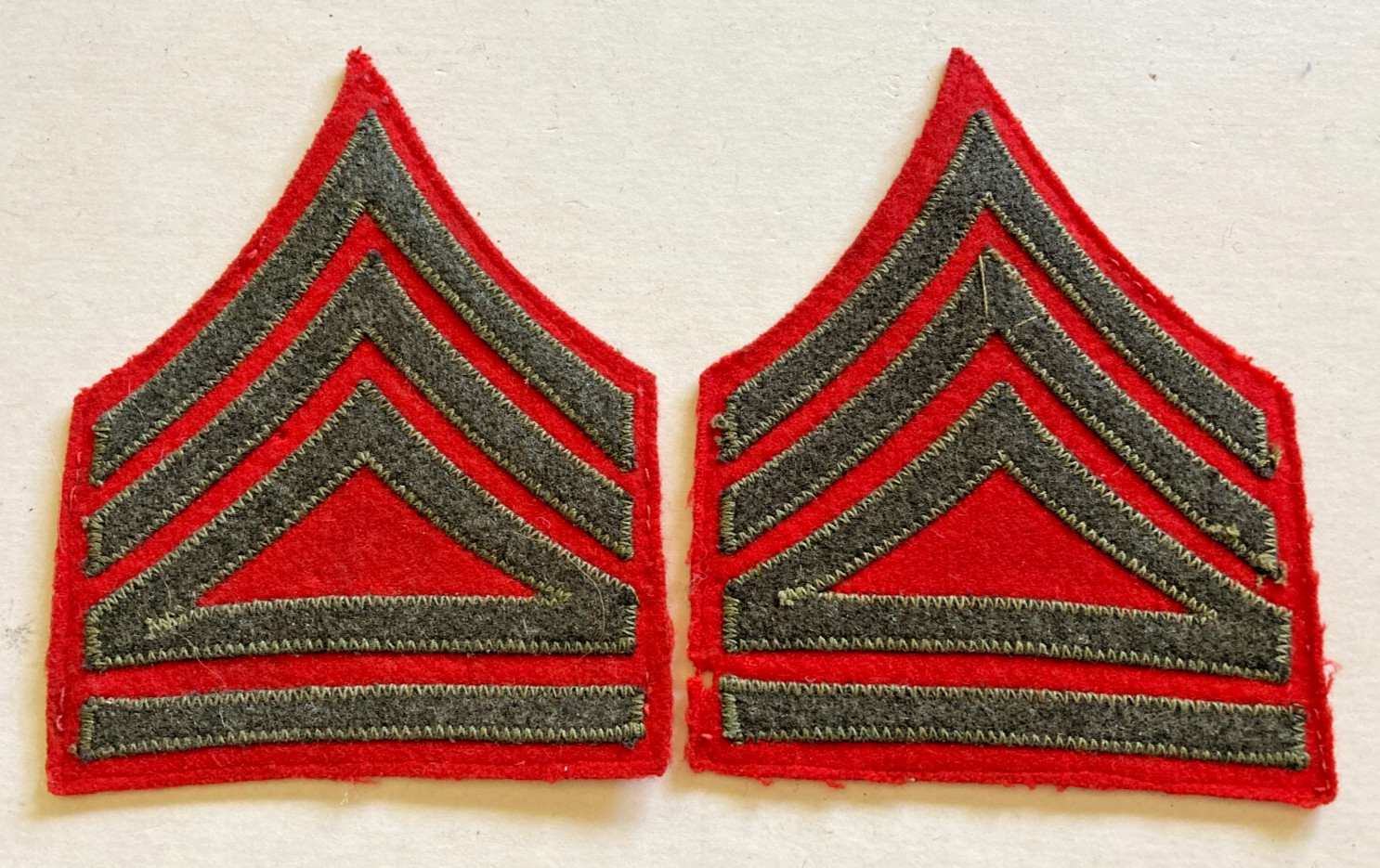 WW2 USMC US Marine Corps  Technical Sergeant Stripes Chevrons  Rank Patches