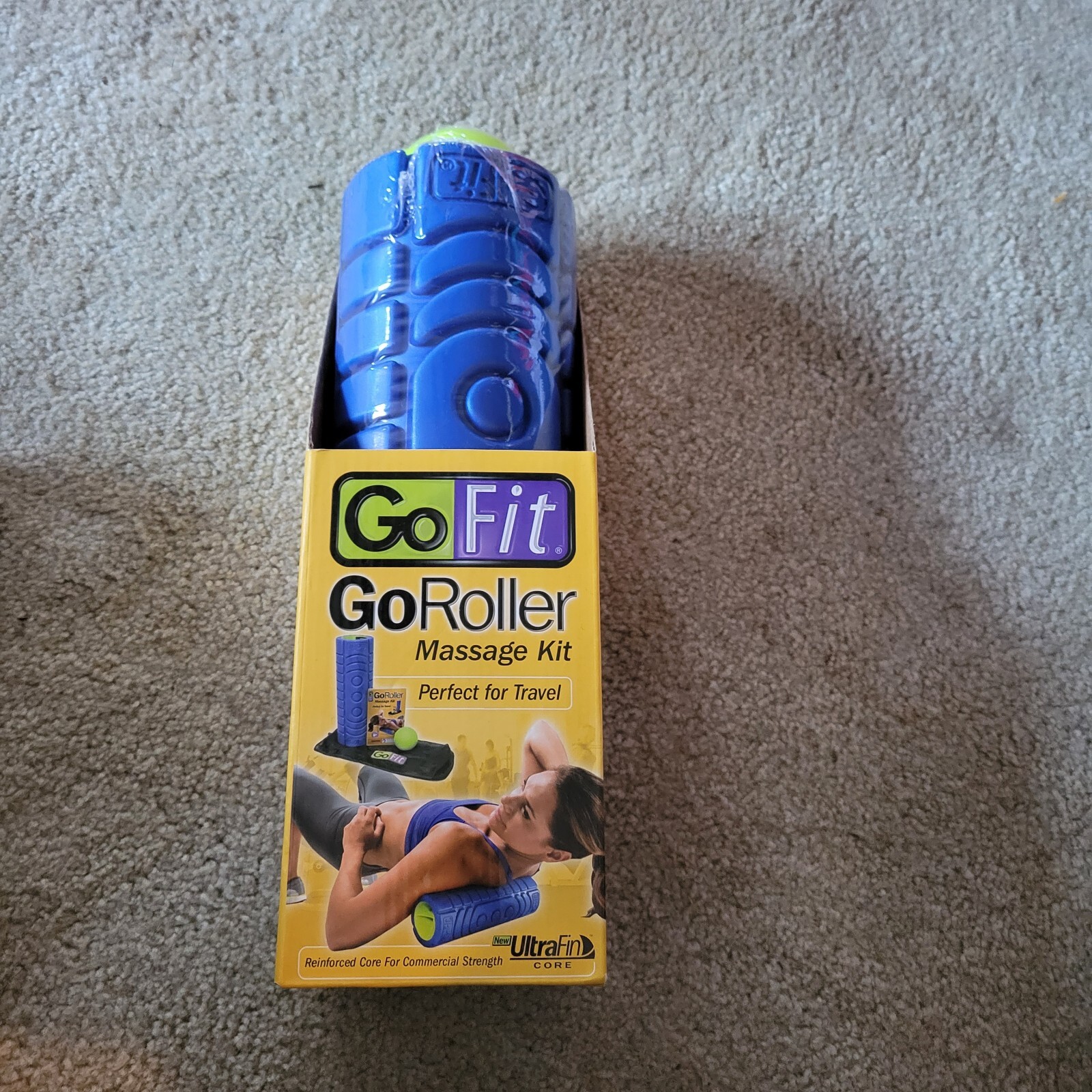 GoFit 12” Deep Tissue Muscle Roller  with Ultra Fin Core & Myofascial ball