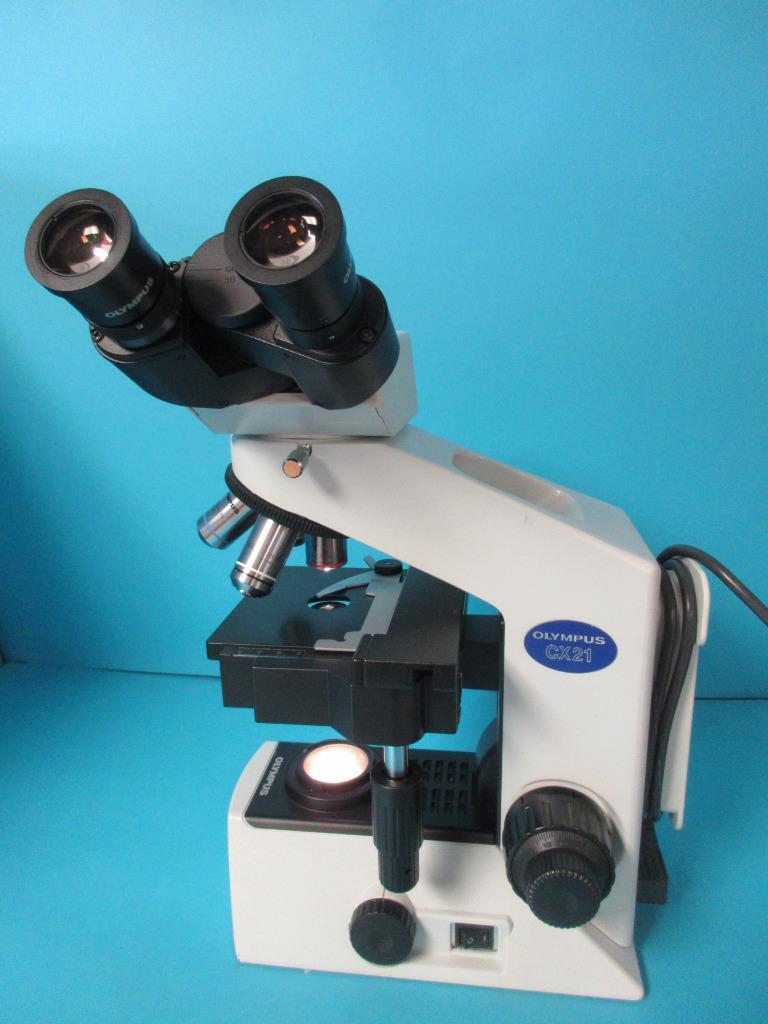OLYMPUS CX21 BINOCULAR MICROSCOPE PLAN 4X/10X/40X/100X OBJECTIVES 10X EYEPIECES