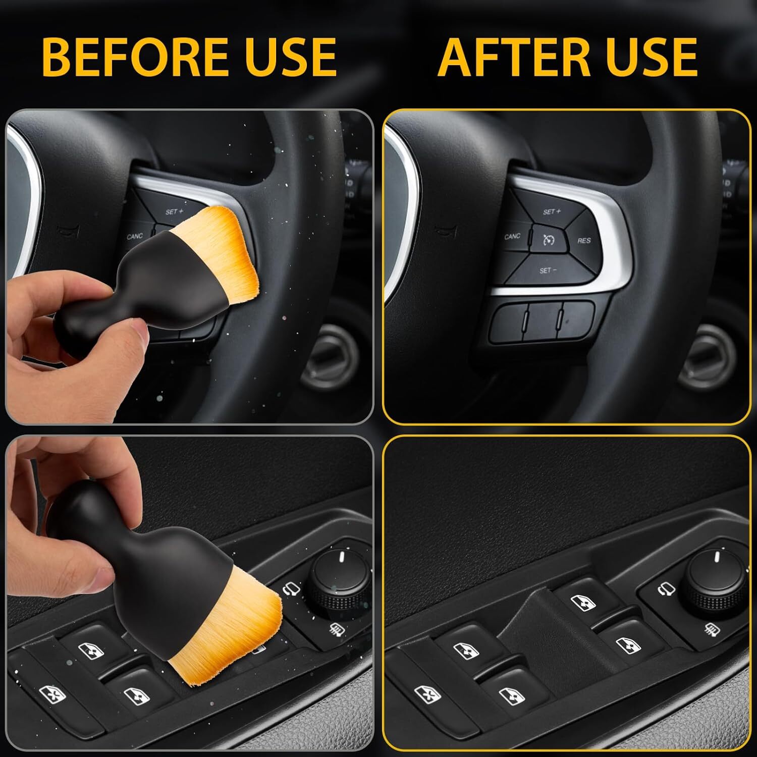 Auto Car Detailing Brush Dusting Brush, Soft Bristles Car Interior Cleaning Tool