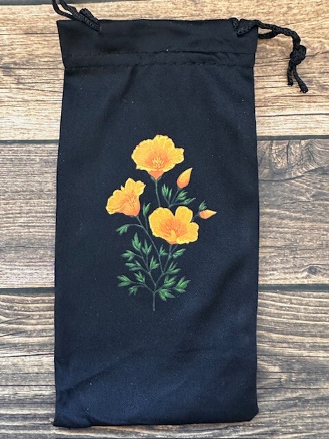 Soft Eye Sunglasses Black Accessory Pouch Pull Top Portable California Poppy RTS
