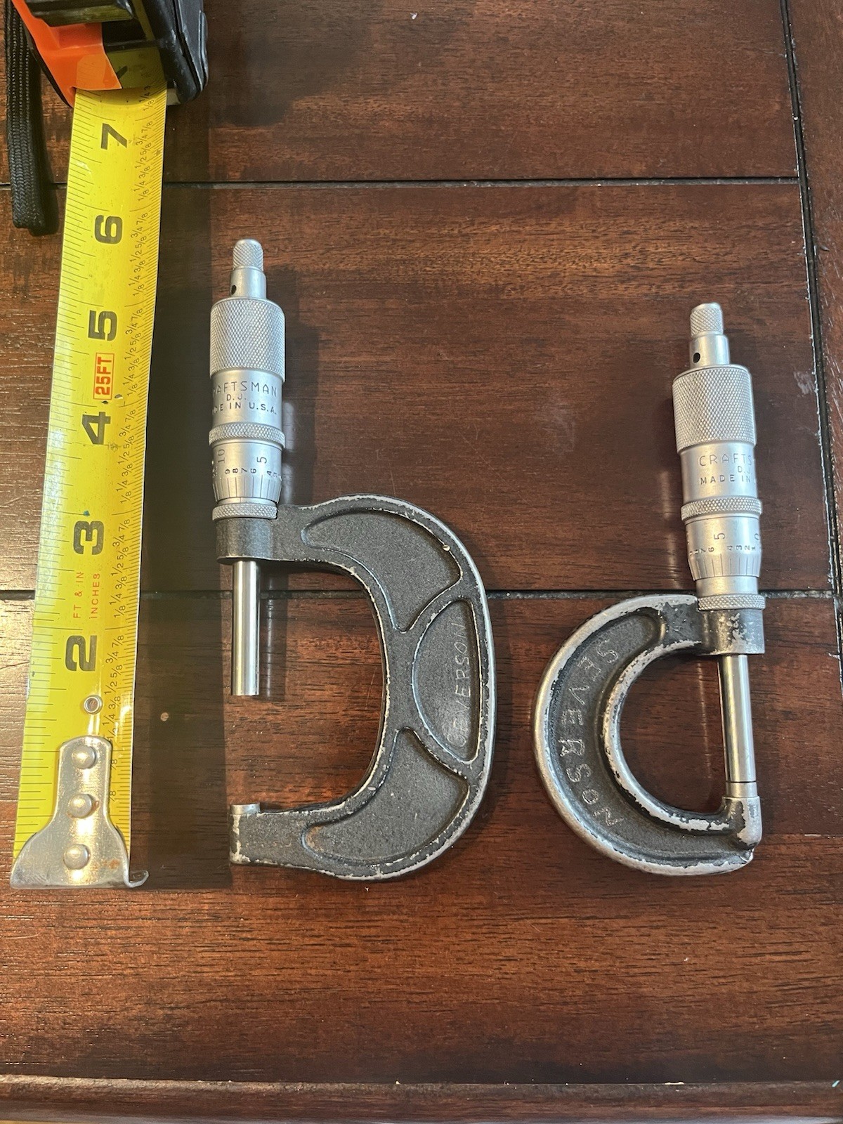 Vintage Craftsman USA Set Of 2 Outside Micrometers 0-1” and 2-3” READ DESC!