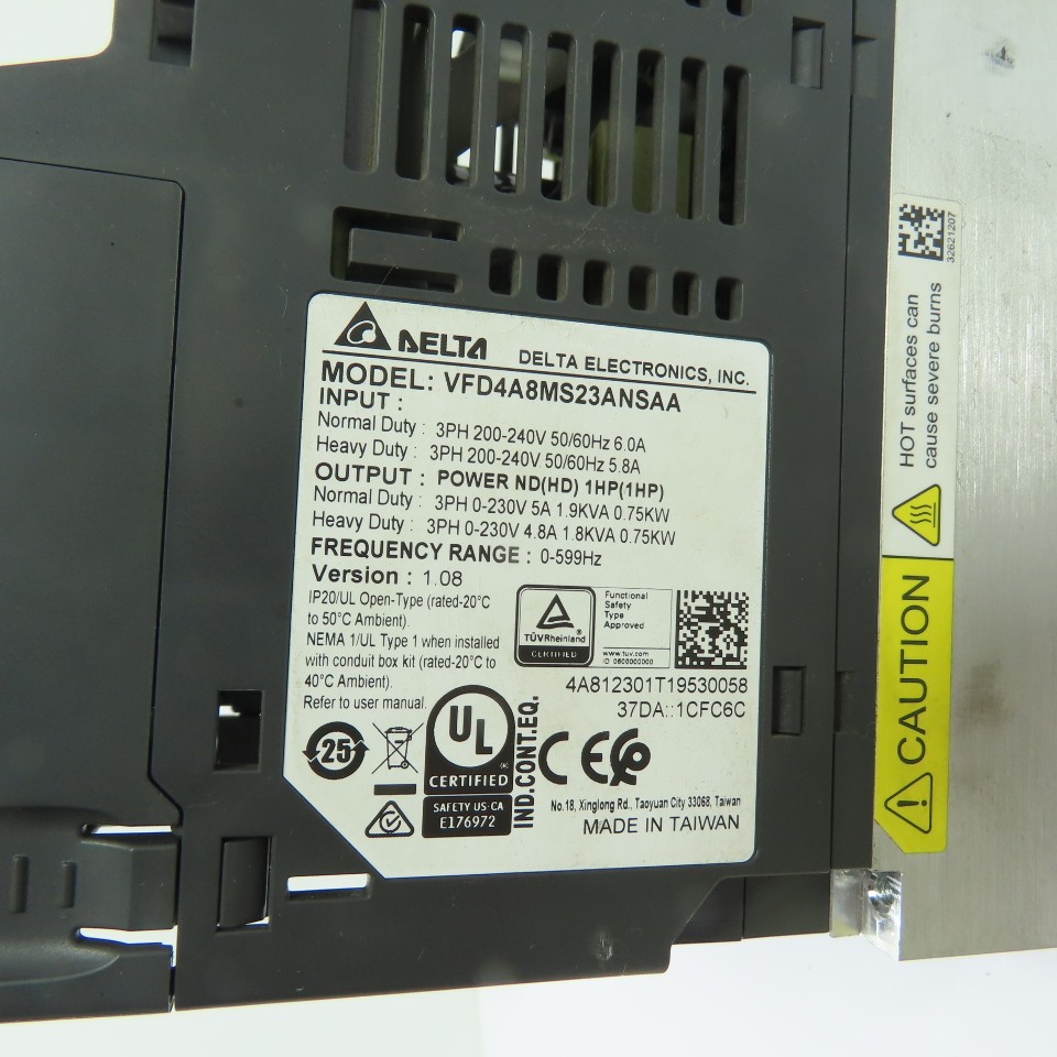 Delta VFD4A8MS23ANSAA MS300 1HP Variable Frequency Drive VFD 230V 3Ph