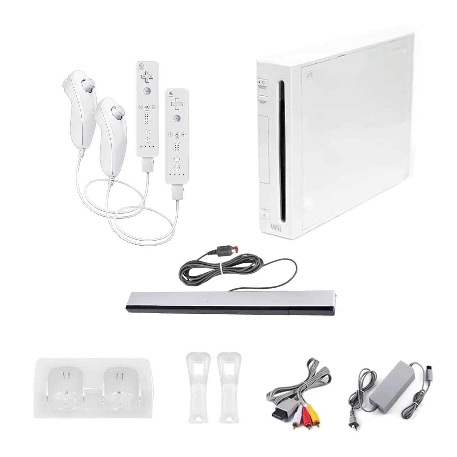 Nintendo Wii Console White Premium Bundle Tested Works OEM Controllers