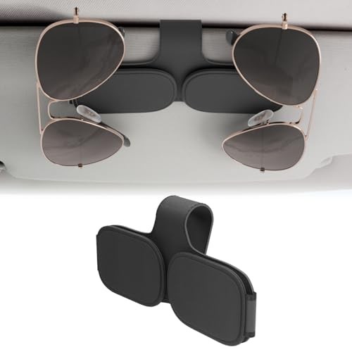 Sunglass Holder for Car Double Clip, Sunglasses Clip for Car Visor, Black