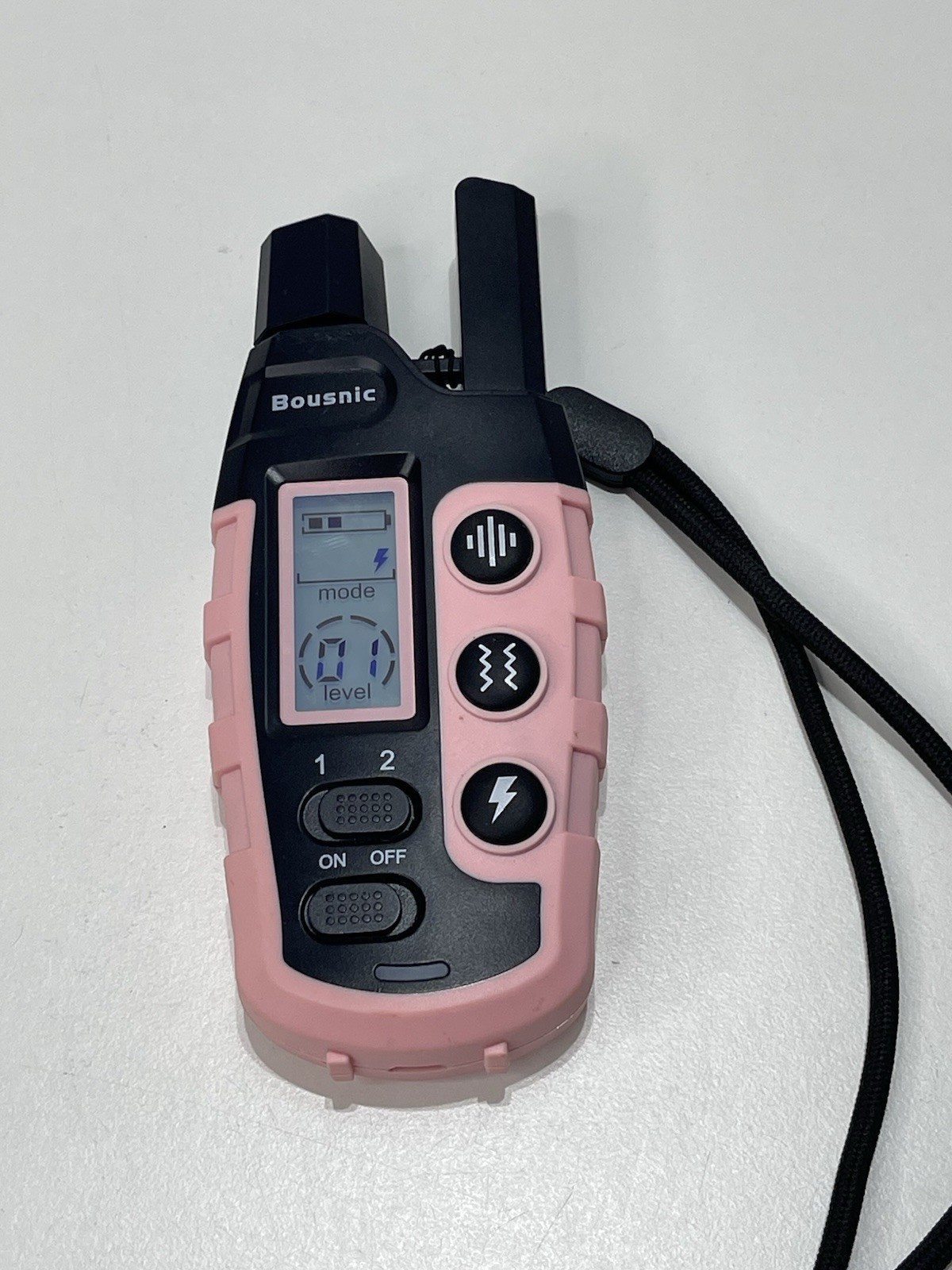 Pink Bousnic Dog Training Collar Remote Beep Vibration Static
