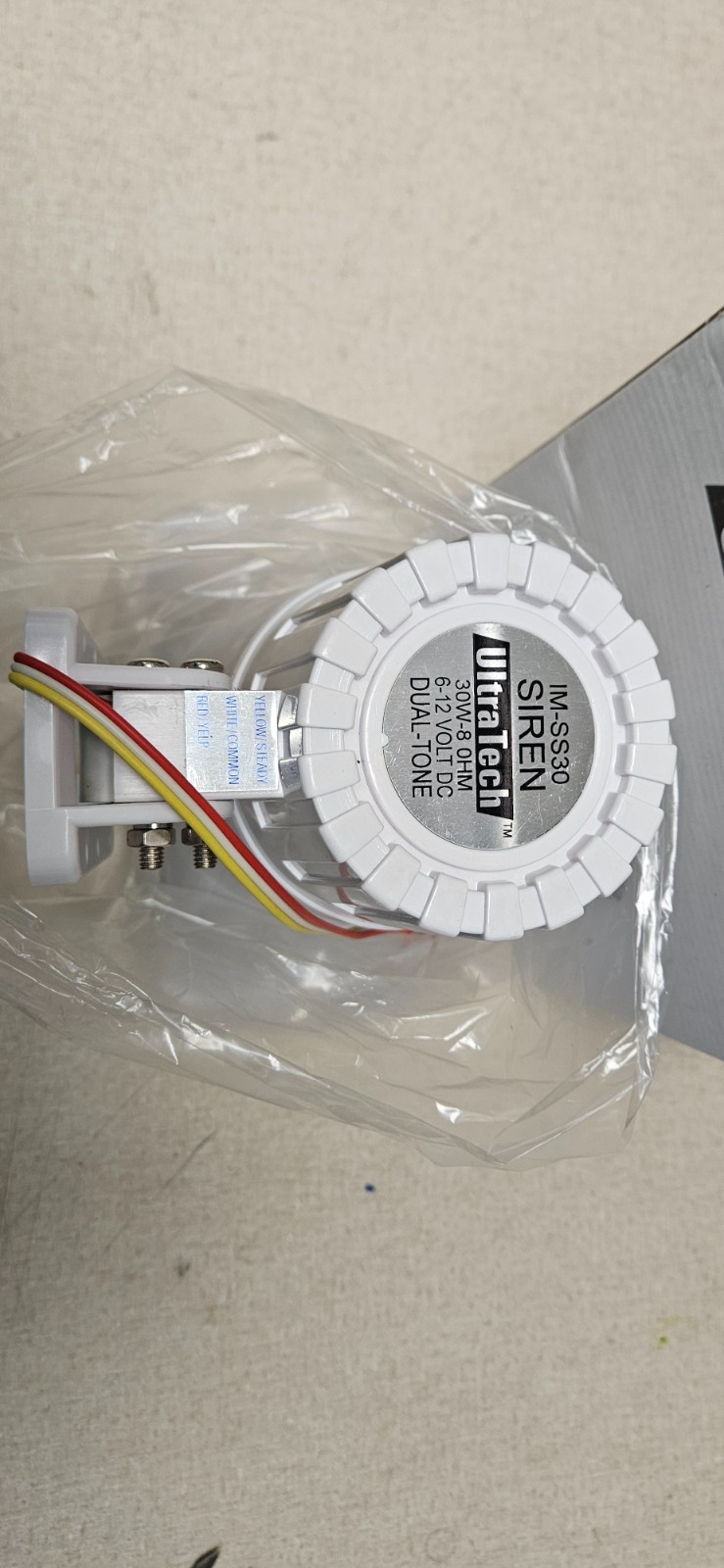 Siren Dual Tone 30 Watt Indoor Outdoor Siren 30W 6-12 V DC  IM-SS30 9” x 8” x 5