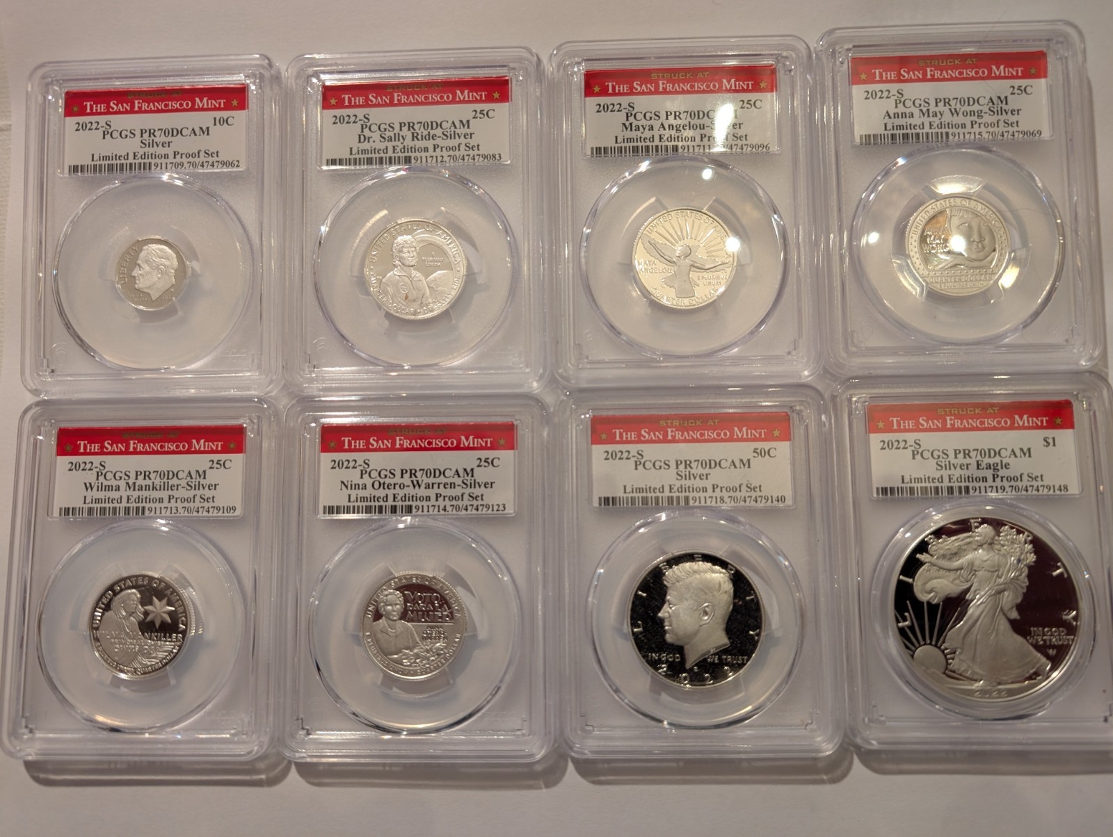 2022-S LIMITED EDITION SILVER PROOF SET PCGS PR70DCAM ** ALL 8 PERFECT PROOFS **