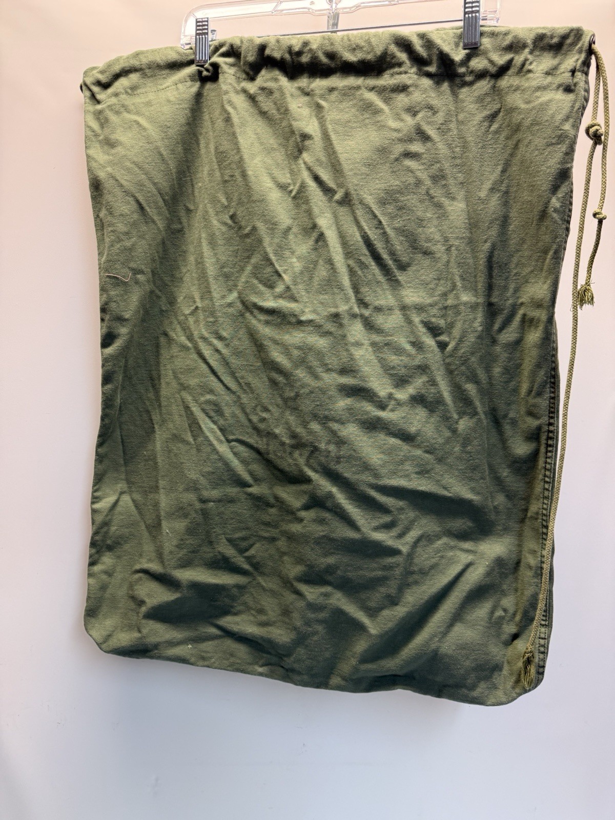 VTG 50s 60s US Army Military OD Green Drawstring 25x30" Bag Carrier # M3578