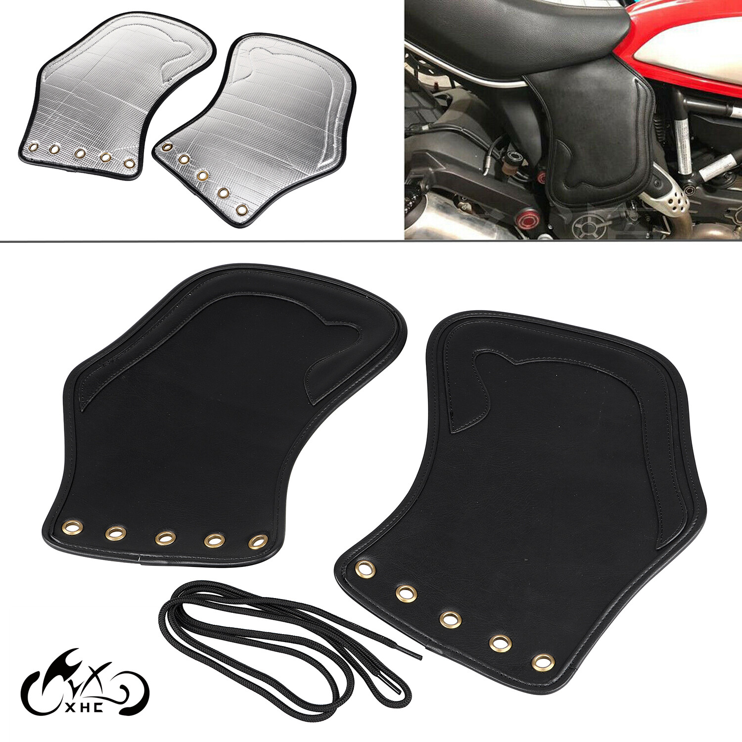 PU Leather Heat Saddle Shield Deflector For Harley Suzuki Kawasaki Yamaha Honda