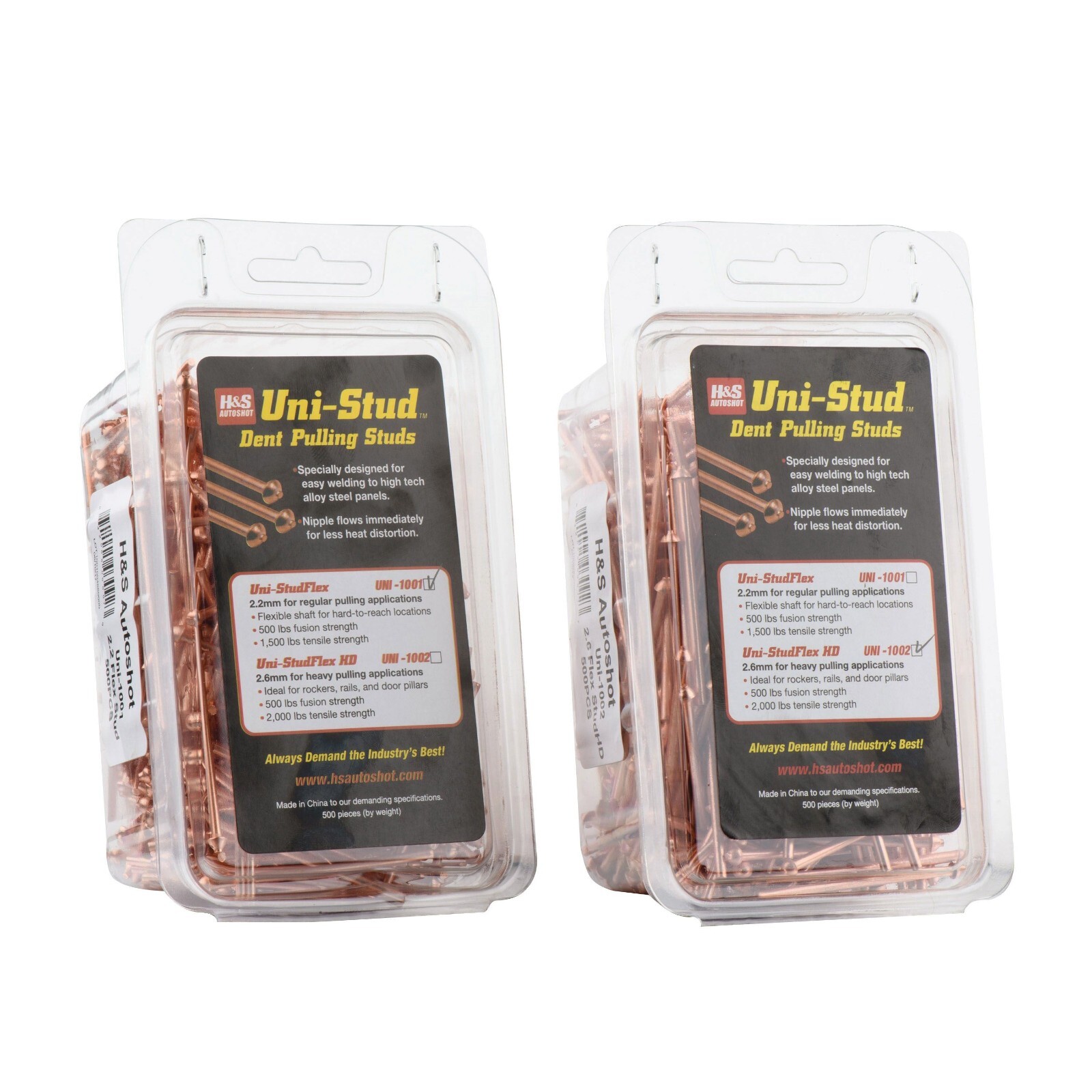 H&S Autoshot 1001 Uni-Spotter Flexpert Welding 2.2 mm Studs (500/Box) (2 Pack)