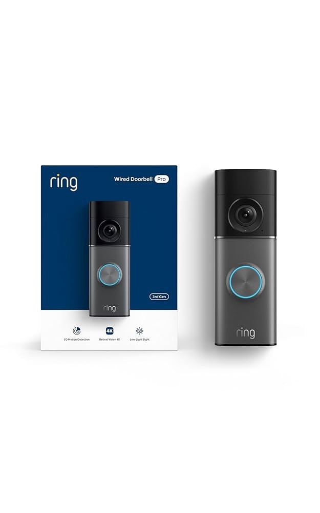 Ring Wired Doorbell Pro (3rd Gen) - 4K Retinal Vision | 3D Motion | Deep Silver