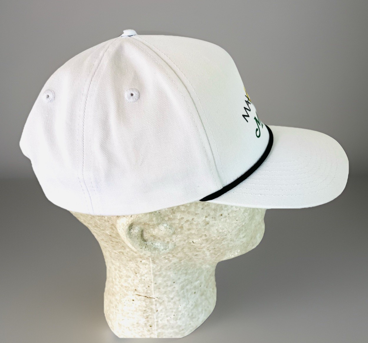 MAKO Masters White Snap Back Hat with Black Rope Quake City Caps