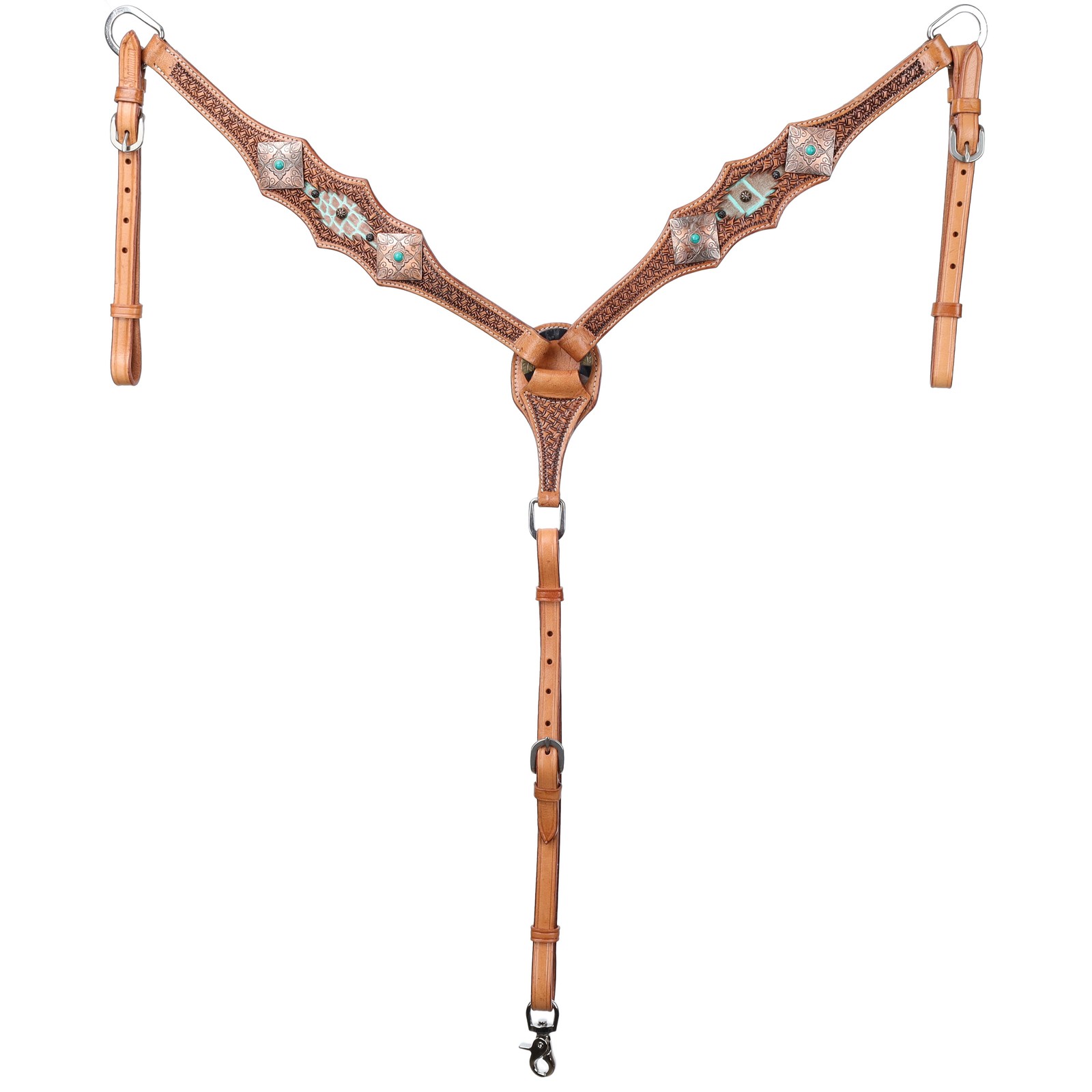 Showman Outlaw Oasis Single Ear Headstall & Breast Collar Set