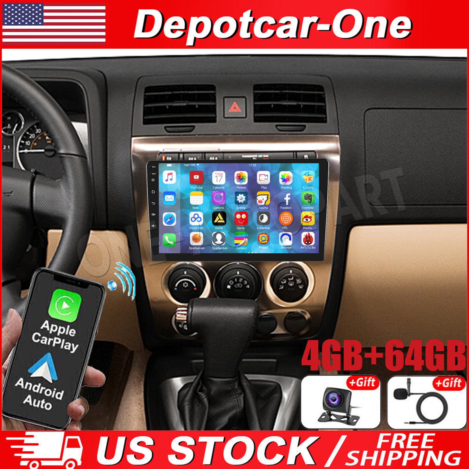 10.1'' Car Radio Stereo For Hummer H3 2006-2010 Android 13 CarPlay GPS BT 4+64GB