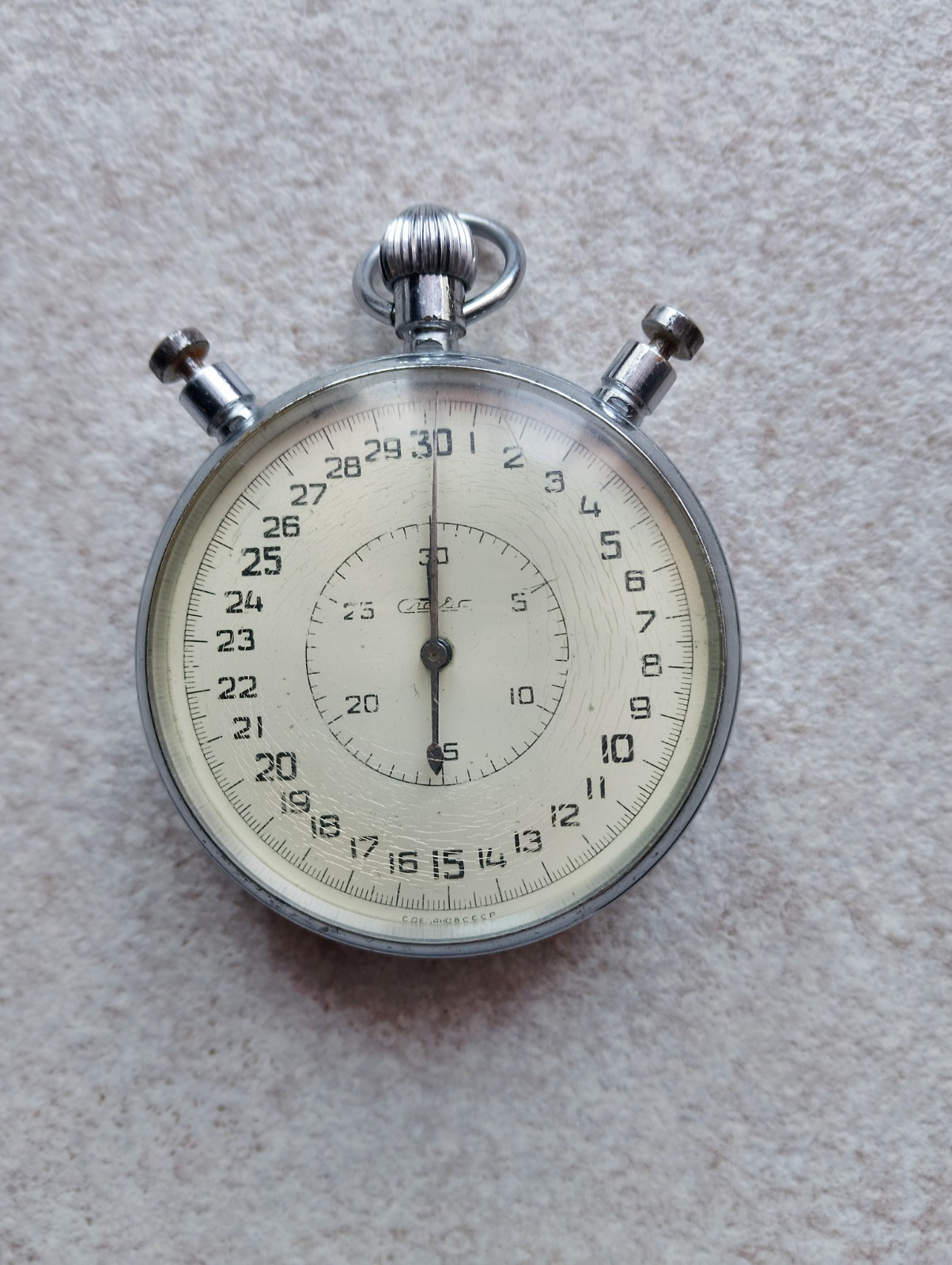 Vintage Soviet Stopwatch Slava Chronometer 3-Button  Mechanical Timer/For Parts