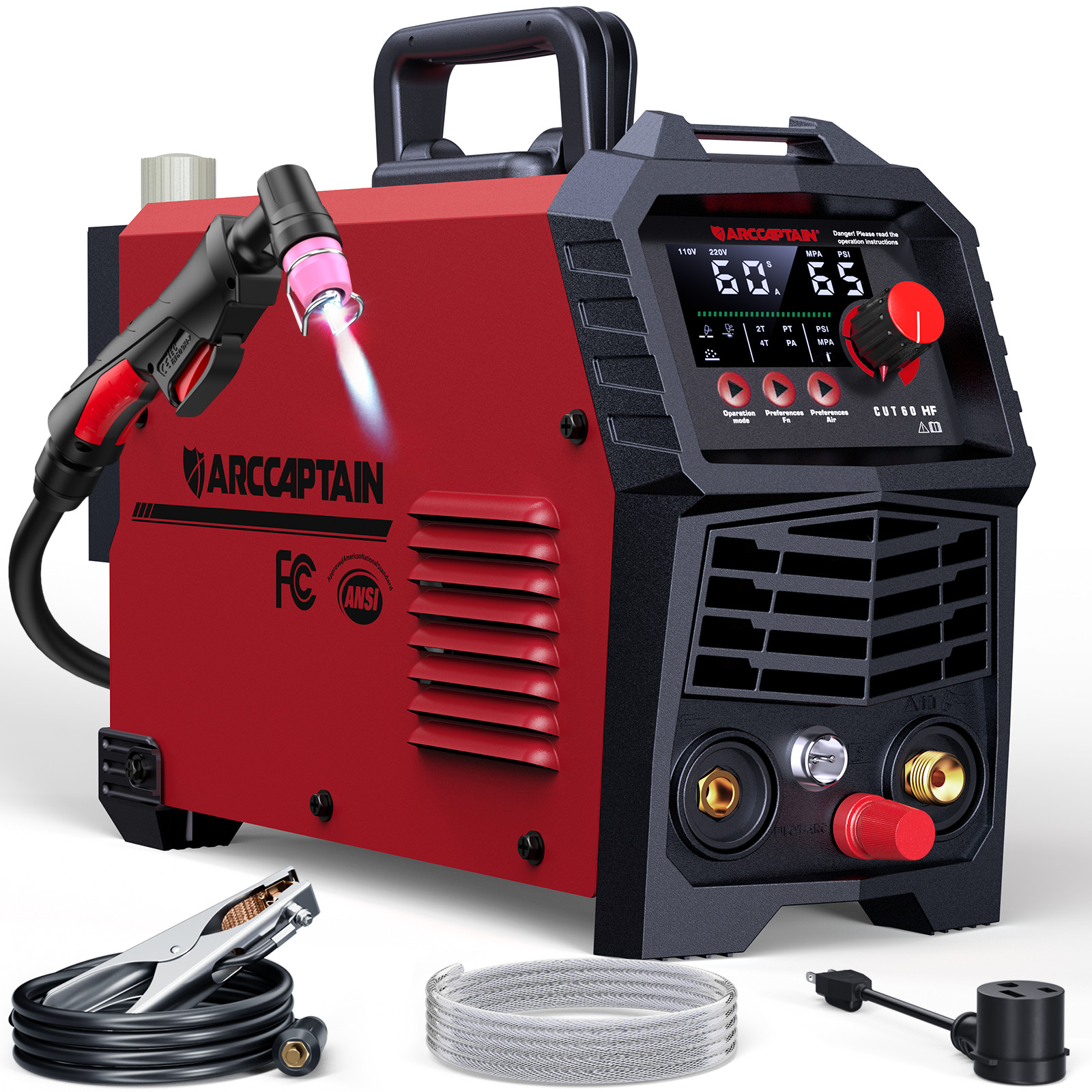 ARCCAPTAIN Plasma Cutter 60A Pilot Arc HF Non-Touch Plate/Expanded Meta Cutting