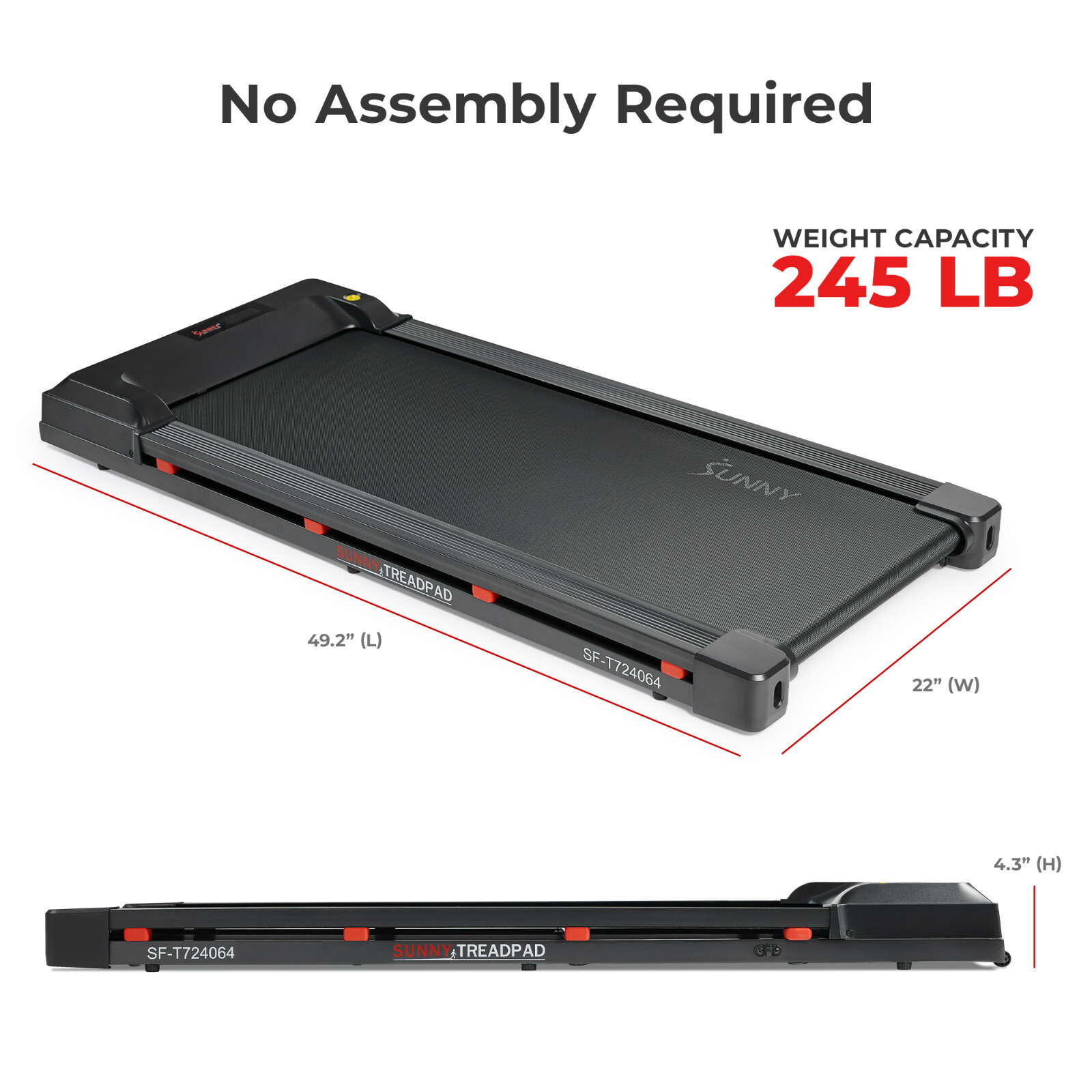 Smart Walking Pad Treadmill with Speed Remote Wifi Bluetooth Connection Compact