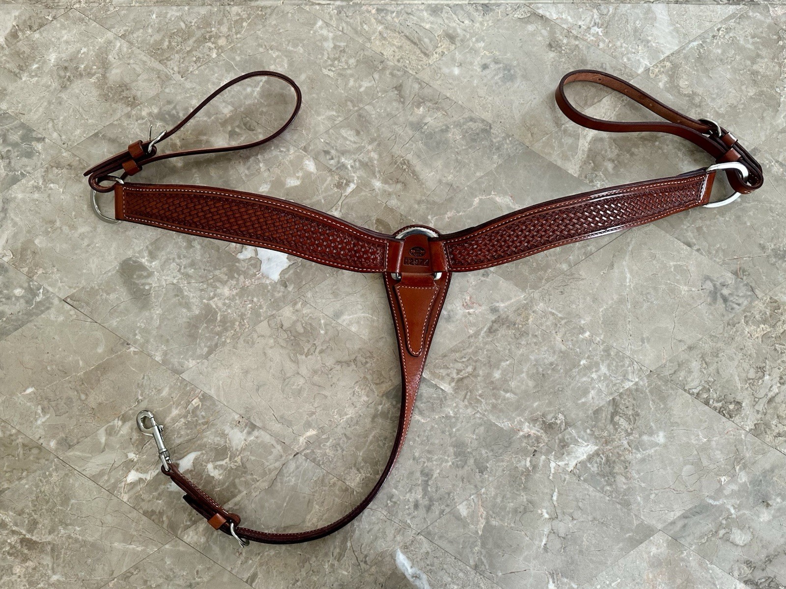 Billy Cook Western Leather Breast Collar Basket Weave Pattern 12974