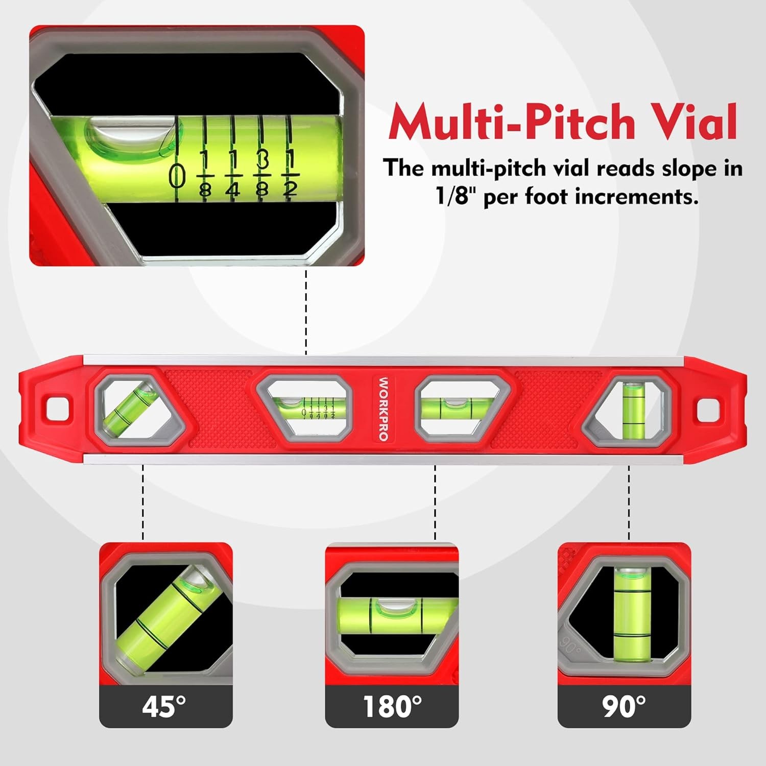 WORKPRO 12 Inch Torpedo Level, Magnetic Small Leveler Tool