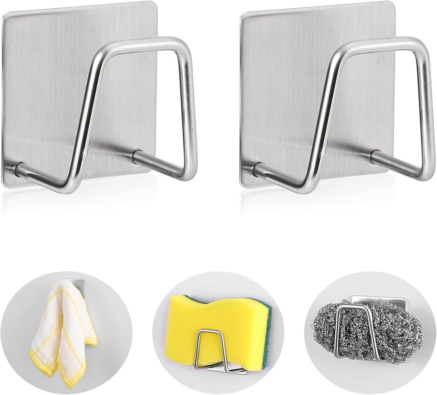 Porta Esponjas cocina 2 uds, acero inoxidable SUS304, antióxido, montaje pared