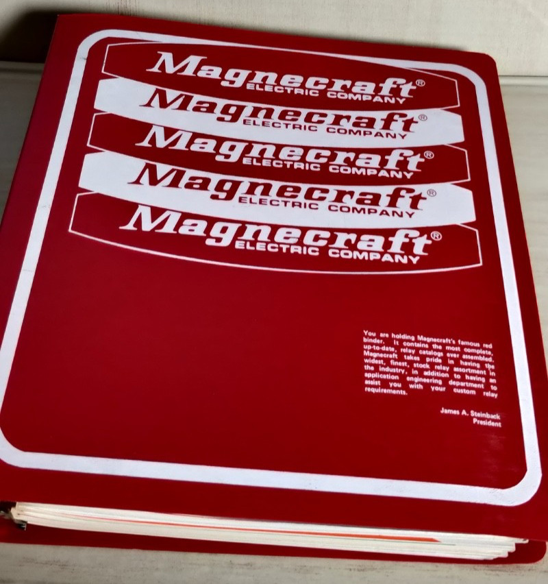 1998 MAGNECRAFT electric company  catalog set in binder RELAYS C3