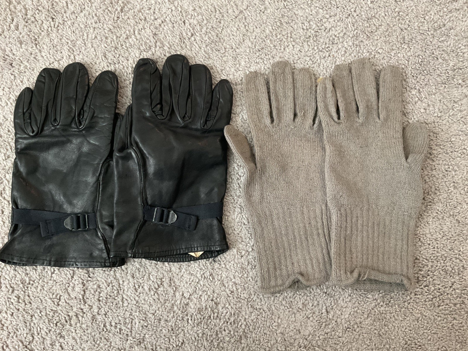US Army M-1949 Military Gloves and shells Cowhide and Wool Size 4 stienberg bros