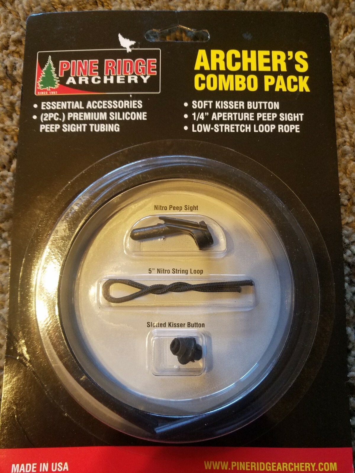 🔥NEW🔥 Pine Ridge Archer's Black Peep Combo Pack (1/4" Aperture) #2584-BK