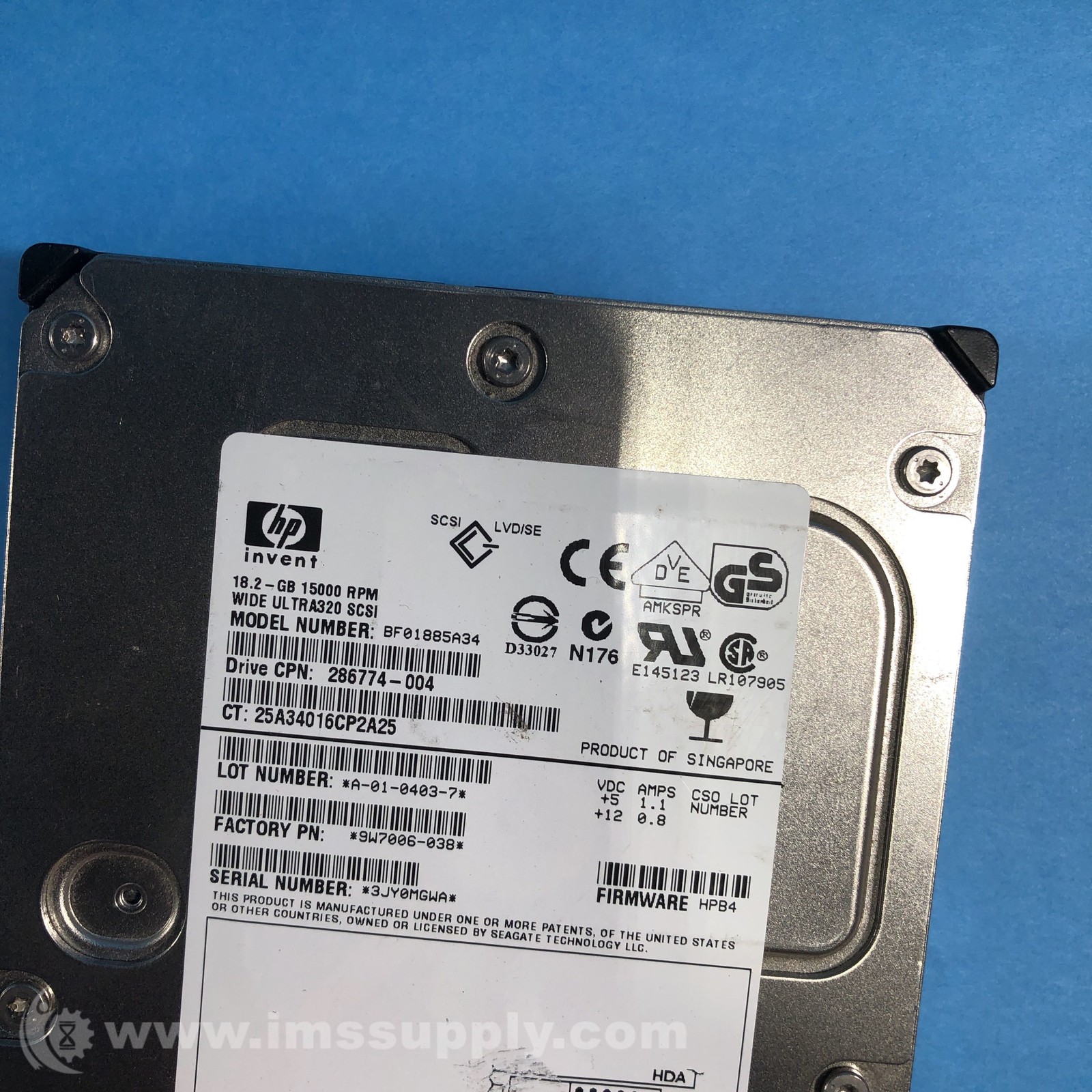 Hewlett Packard BF01885A34 Hard Drive USIP