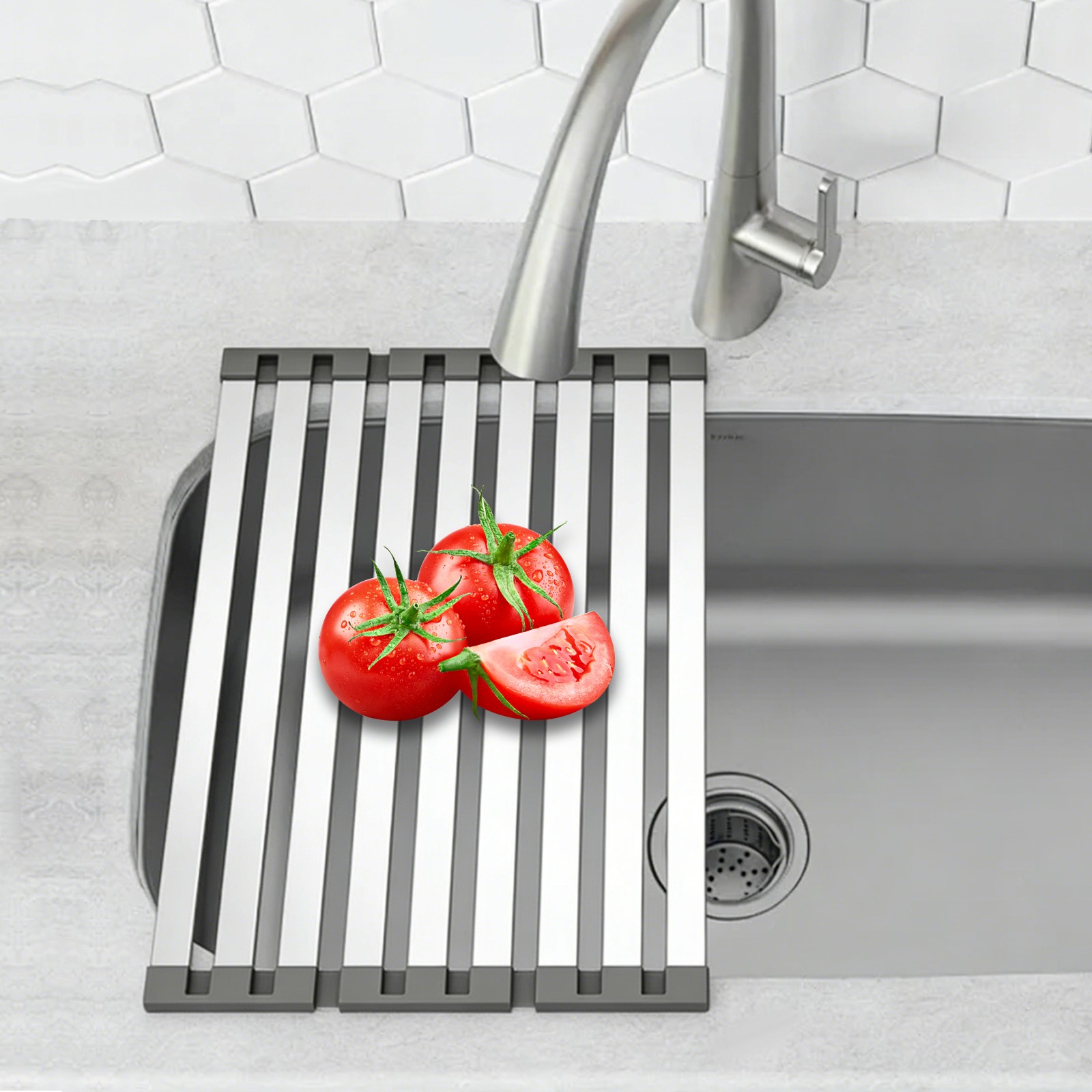 Kitchen Dish Drying Rack Foldable Kitchen Dish Drying Rack Over-Sink Drying Rack