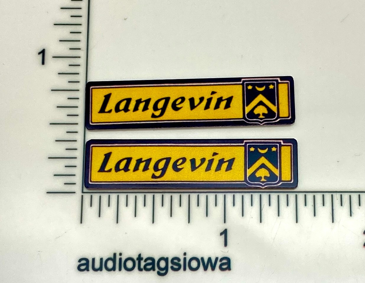 Langevin Custom Made Aluminum Amplifier Badge Pair