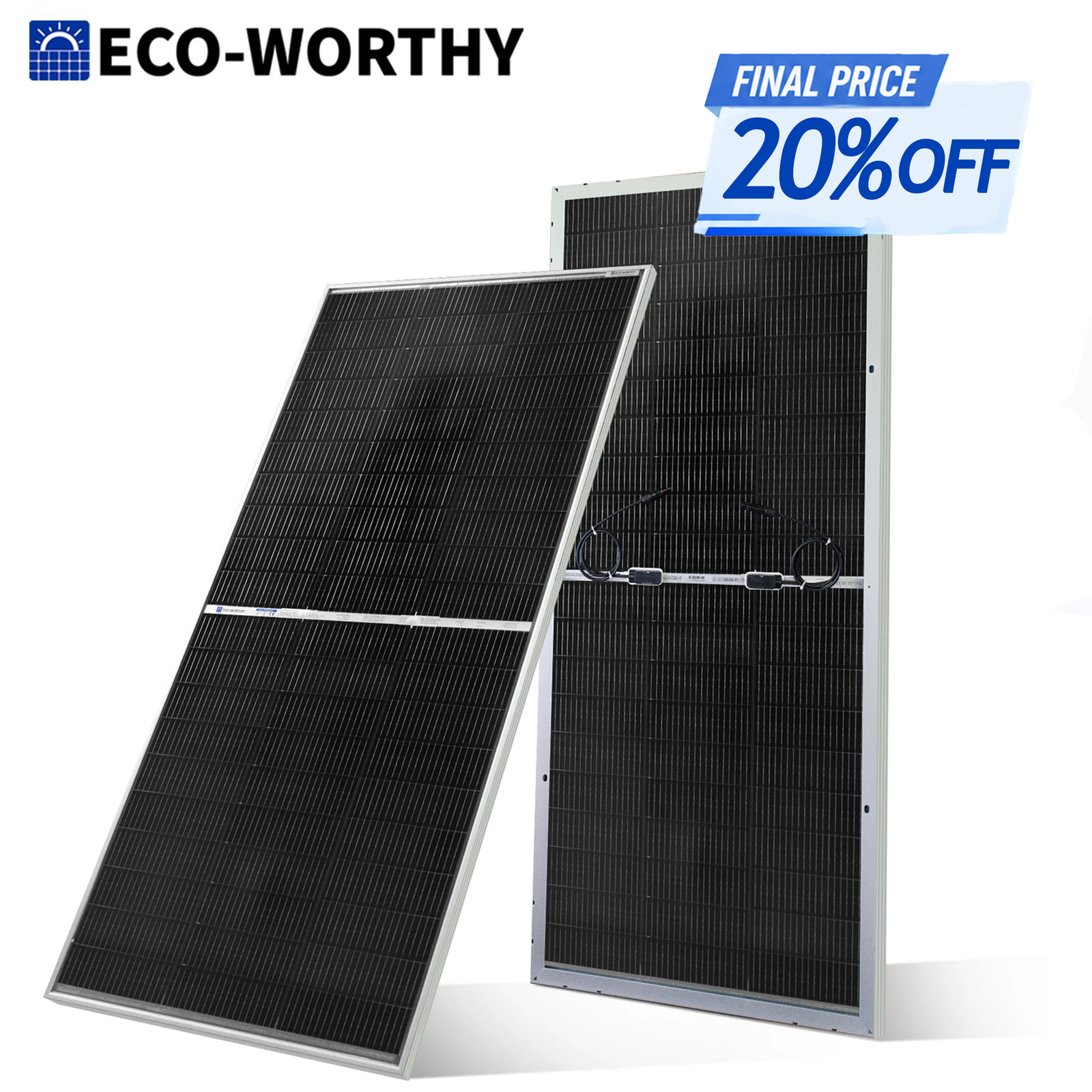 ECO-WORTHY 200W 400W 800W Solar Panel N-Type 18BB Bifacial Home RV Off Grid